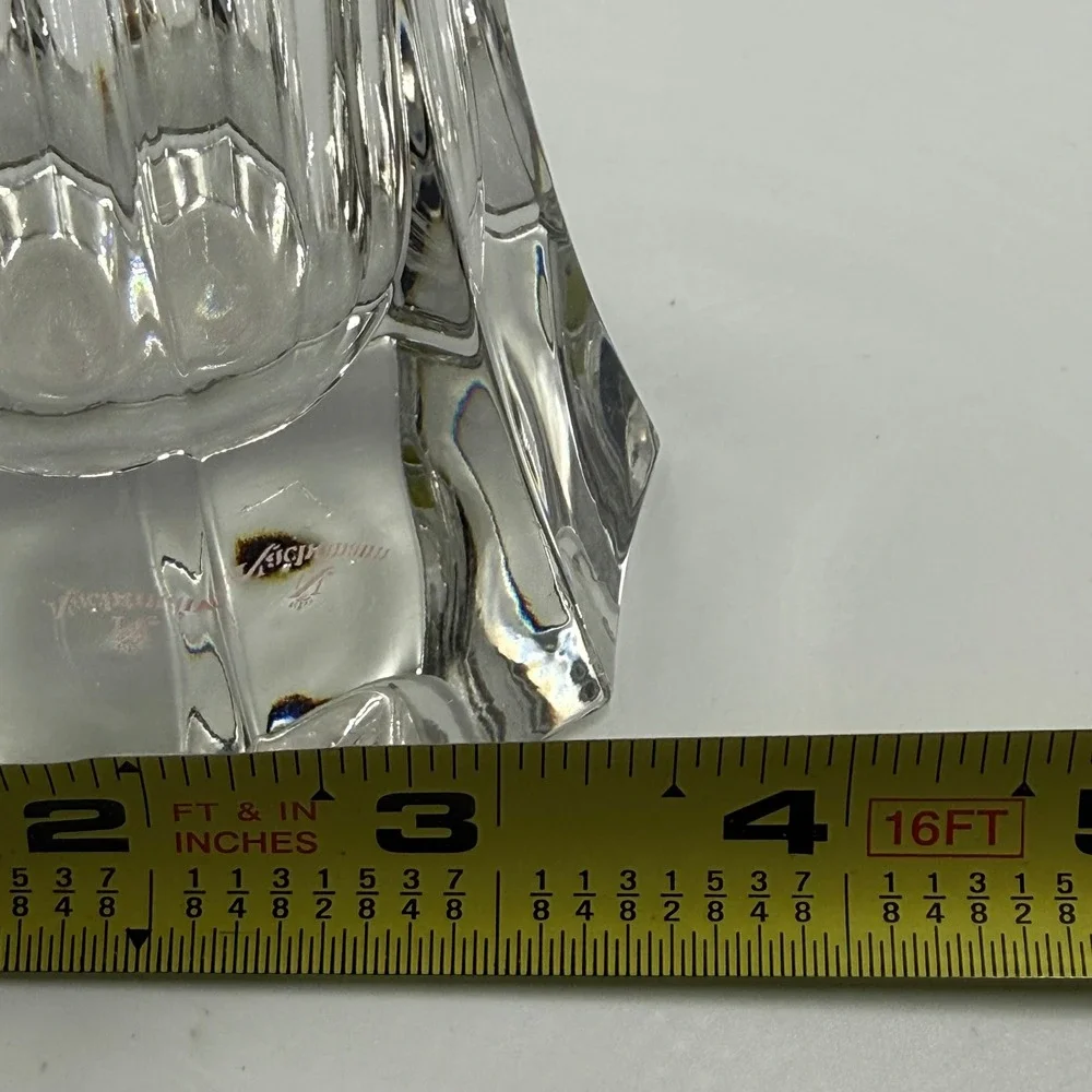 Nachtmann Saphir 24% Lead Crystal Vase 8.5 Inch Flared Paneled Germany